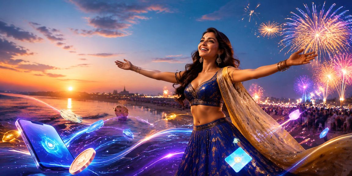 Indian young woman using mobile to login to betting platform