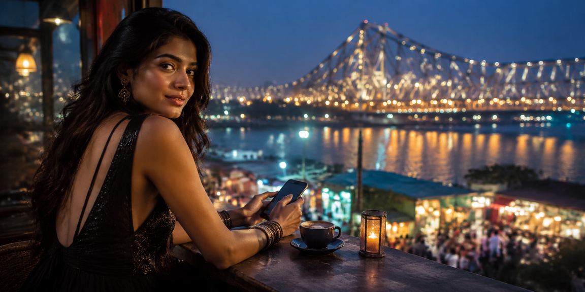 Night market view with entertainment and casino theme in Kolkata